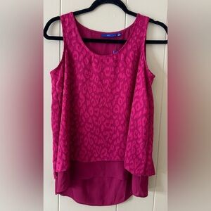 NWT Apt. 9 Layered Leopard Burnout Split Back Tank Top Womens Size Small
